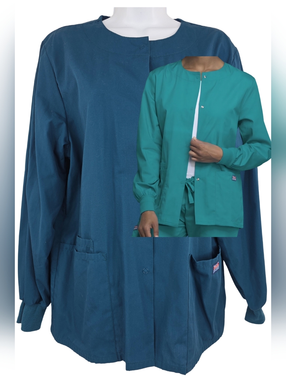 NWT Cherokee Size XS Snap-Front Scrub Jacket Workwear 3409-AA